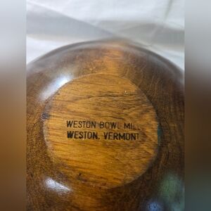Weston Bowl Mill Vintage Wooden Bowl